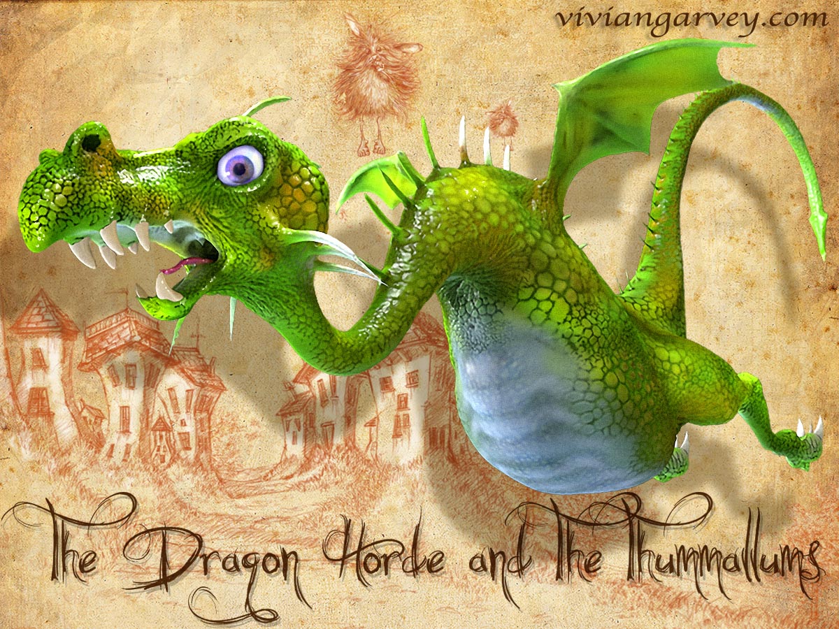 A Dragon From the dragon horde and the Thummallums, an interactive children's book app by Vivian Garvey